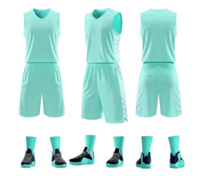 China Latest Design Antibacterial Basketball Jerseys Adult Child Suits Competition Uniforms Customs Officers Training Sports Clothes Loose Basketball Suit for sale