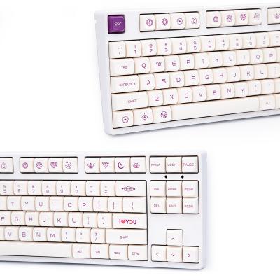 China Promotional Sale Pbt Computer Keyboard 138 Keys Dye 3D Sublimation Rose Pudding Custom Made Covers Key Top for sale