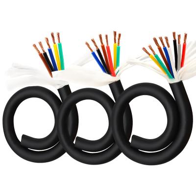 China 1500 Million Times Bending TRVV Black 5 High Flexible Stranded 6 7 8 Core Copper PVC Insulated Sheathed Electrical Cables Wire for sale