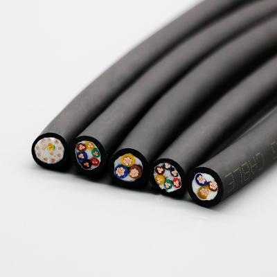 China High Strength Black High Temperature Resistance 1.5 Mm PVC Insulated Wire 4 Core Cables Copper Conductor Electrical Wire Cable for sale