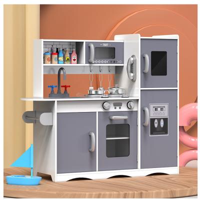 China Wooden Kids Kitchen Play Set Non-Toxic Toddlers Cook Pretend Playing Kitchen Toys for sale