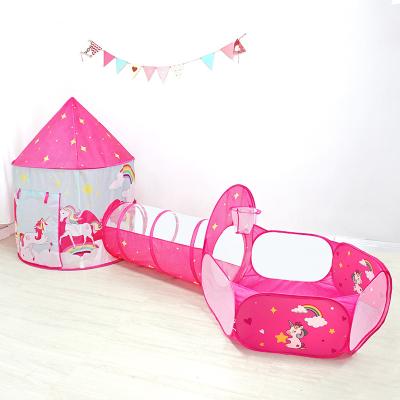 China 105*135cm 3 Piece Set Portable Breathable Children's Play Tent Game House With Storage Bag Crawling Tunnel for sale