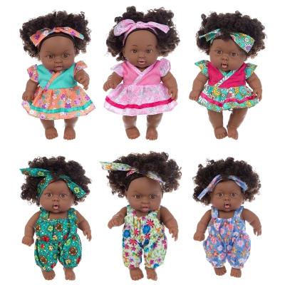 China 12 Inch Baby Play Dolls Realistic Reborn Realistic Baby Dolls Cloth Black Girl Dolls Realistic Changing Toy Gifts for sale