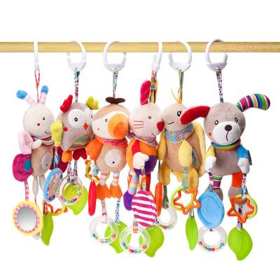 China 2021 Popular Cloth Animal Kids Toy Plush Wrist Baby Rattle Infant Newborn Toy for sale