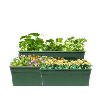 China Contemporary Wholesale Outdoor Wholesale Cheap Rectangular Plastic Flower Pot Home Indoor Garden Outdoor for sale