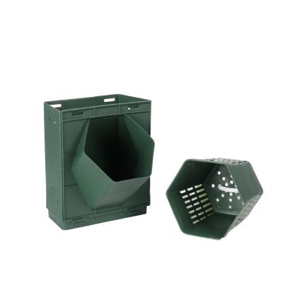 China Hot Selling PP Gardening Self Watering Plant Simple Cylindrical Wall Vertical Arc Hole Green Wall System for sale