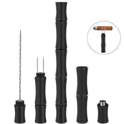 China Wholesale Durable XiFei Cigar Multifunctional Tool All In One Cigar Suction Strengthener Bamboo Cigar Needle Punch for sale