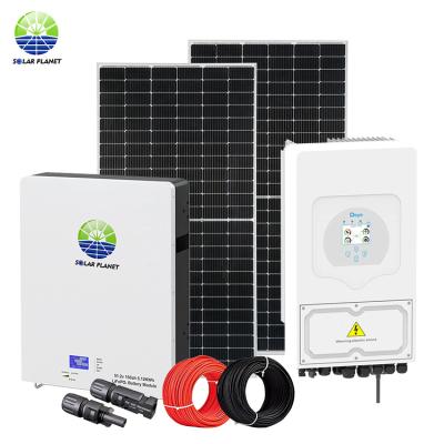 China Home SOLAR PLANET 5Kw 6Kw 8Kw 10Kw 3Kw Hybrid Solar Panels On Grid Energy Storage System For On Grid Solar System for sale