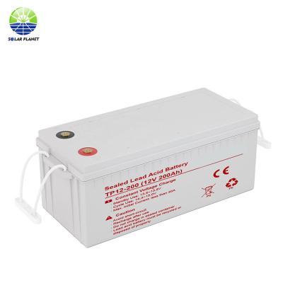 China Deep Cycle Life SOLAR PLANET 12v 50ah 100ah 200ah Lead Acid Battery With Custom Logo for sale