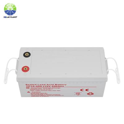 China Deep Cycle Life SOLAR PLANET 12V 200Ah 250Ah Gel Lead Acid Battery With Best Grade Cells for sale