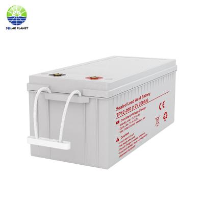 China Home appliances SOLAR PLANET wholesale price Deep-cycle 12v 200ah storage rechargeable lead acid batteries gel battery for sale