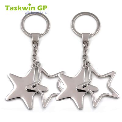 China Custom Design Metal Keepsake Personalized Star Key Chain Die Casting Metal Key Chain for sale