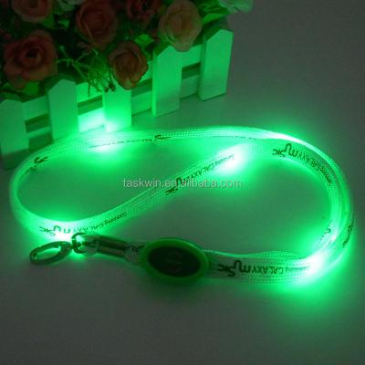 China Advertising Simple Fashion Design Custom LED Polyester Flashing Lanyards for sale