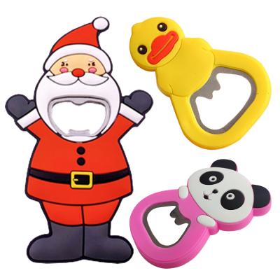 China Custom Viable Logo Bottle Openers Modern Design Cartoon PVC Rubber Bottle Opener for sale