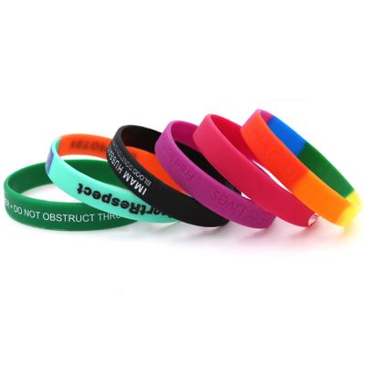 China Custom Logo Debossed Basketball Sport Silicone Pvc Rubber Wristband for sale