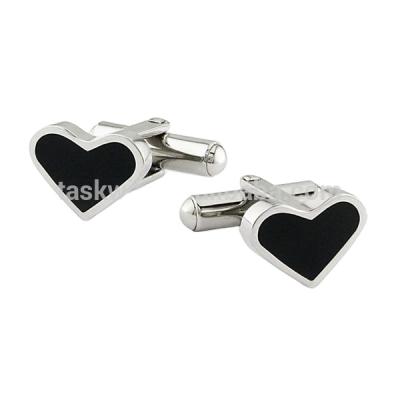 China Iron Wedding Heart Shape Metal Make Custom Mens Cufflinks for sale