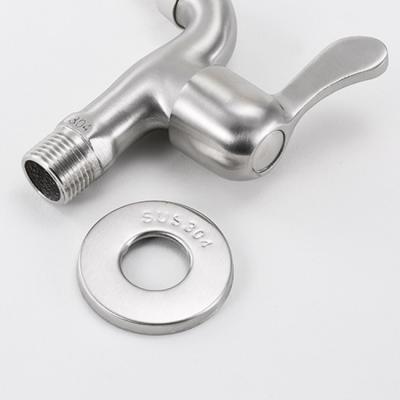 China Thermostatic Faucets Hose Faucets Wall Mounted Black Zinc Alloy Cold Water Washing Machine Bibcock For Bathroom for sale