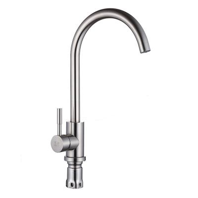 China Best Thermostatic Faucets Commercial Kitchen Faucets 360 Degree Swivel Single Handle Brushed Long 304 Stainless Steel Kitchen Mixer Tap for sale