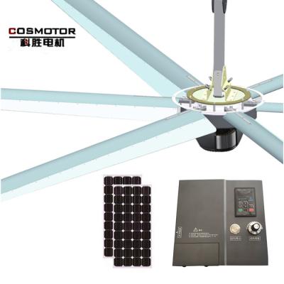 China Hotel BLDC Solar Powers Large Electric Ceiling Fan With Permanent Magnet Motor Diameter 7.3m For Church for sale