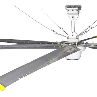 China Hotels 24f /7.3m Hvls Large Photovoltaic Permanent Magnet DC Gearless Industrial Ceiling Fan for sale