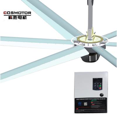 China 220v/380v hotel factory ceiling fan with gearless motor 7.3m large industrial fan for cooling and ventilation for sale