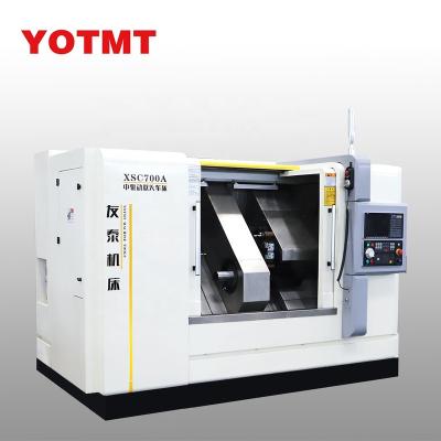 China High Precision Metal Rotation Milling Drilling Metal Turning Horizontal Double Head CNC Lathe Machine for sale