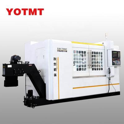 China Metal Bed CNC Rotation Milling Oblique Turning Machine, Horizontal Double End CNC Lathe Machine with Double Turret for sale