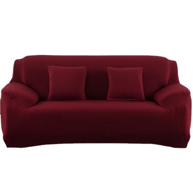 China HUIEN Plain Wine Red Stretch Sofa Cover Cushion Covers Loveseat Sofa Slipcover For Living Furniture Covers Sofas for sale