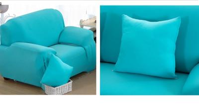 China Simply Four Seasons Milk Silk Elastic Sofa Set Blue Sky 1 Seat Sofa Cover for sale