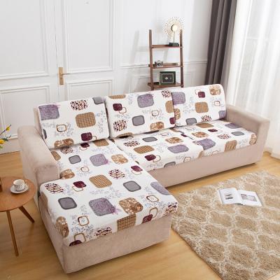 China HUIEN modern thick pure elastic color plush stretch printed cushion cover for European and American L-shaped sofa cover for sale