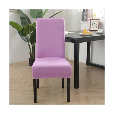 China Free Sample Simple Cover Dining Spandex Chair Universal Purple Chair Cover Home Decoration for sale