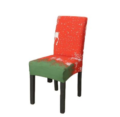 China Plain HUIEN Digital Printed Spandex Navidad Funda Silla Kitchen Dining Chair Covers Christmas Chair Cover Stretch for sale