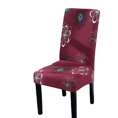 China Plain HUIEN Floral Printing Stretch Chair Cover Home Decor Elastic Dining Chair Cover Spandex For Dining Kitchen Wedding Banquet for sale