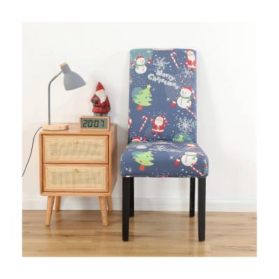 China Simple Cheap Christmas Chair Cover Christmas Home Decoration Velvet Stretch Spandex Fabric Dining Chair Cover Set for sale