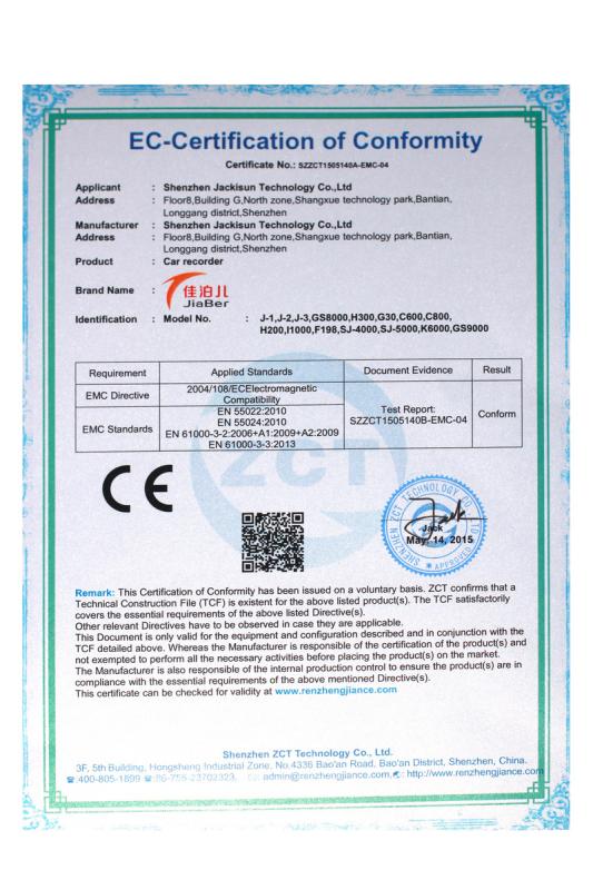 CE - Shenzhen Jackson Technology Co., Ltd.