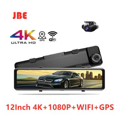 China Waterproof Car DVR 4K 3840*2160P Dash Cam 12 Inch Support WIFI GPS Sony IMX415 Rear View Mirror Car Camera VCR Park Monitor for sale