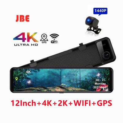 China 12 Inch 1440P Waterproof Car DVR 4K 3840*2160P WIFI GPS Sony IMX415 Rear View Mirror Car Camera VCR Park Monito for sale