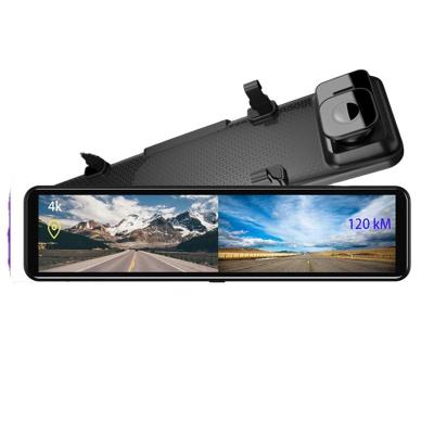 China 4K Waterproof 12 Inch Rearview Mirror Car Dvr 3840*2160P Touch Screen Dash Cam VCR With GPS Night Vision Reverse Dash Camera for sale