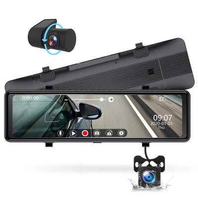 China Waterproof Car Dvr Auto Stream Mirror RearView Camera Night Vision Dash Cam 10 Inch Touch Screen VCR Keeper Support for sale