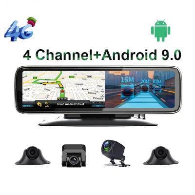 China Dash Camera 4G Android 9.0 Android Car Black Box 4G 4 Cameras Dash Cam GPS Navigation HD 720P VCR Dashboard DVR WiFi App Remote Monitoring for sale