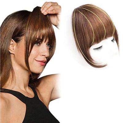 China Silk Weave Straight Hair Bangs Clip On Real Hair Clip On Bangs Black Hair Pieces Natural Looking Part Daily Use For Women Natural Color for sale