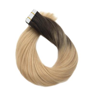 China Wholesale Invisible Silky Straight Wave Cuticle Aligned Virgin Hair Tape Hair Extension Balayage Tape In Hair Extensions for sale