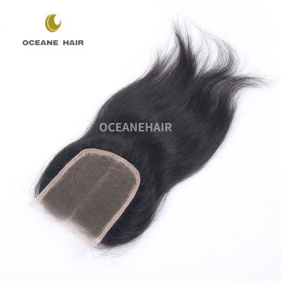 China 4*4 Lace Closure Virgin Brazilian Straight Human Hair Straight Body Curly Wave for sale