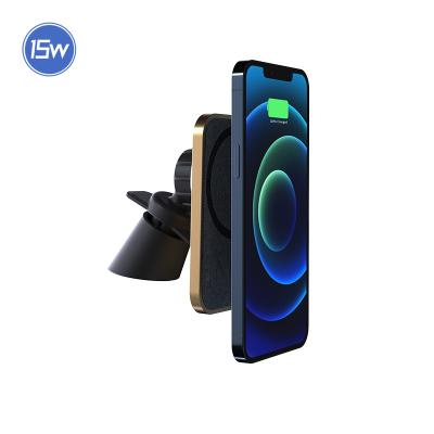 China Custom Magnetic Car Wireless Charger Mobile Phone Quick Charge 15w Charging Wireless Charger Car Mobile Phone for sale