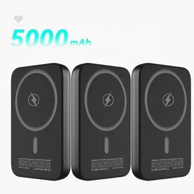 China Portable Power Bank Most Popular Custom Magnetic Wireless Portable Power Bank Logo Mobile Phone Charger Slim Mini Small Power Bank 5000mAh for sale