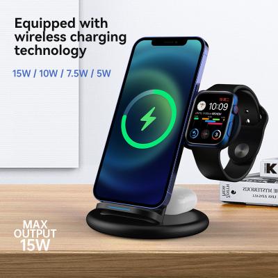 China Best NEWQI 2022 Smart Watch Wireless Charger Reference 3 in 1 Wireless Charger for sale