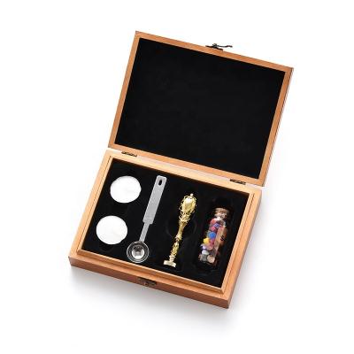 China Custom School Office Business Gift Wooden Box Wax Seal Kit for sale