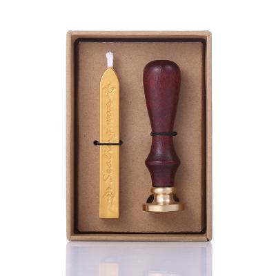 China DIY Retro Wax Seal Wax Sealing Stamp Set With Gift Box Vintage Wood Handle Wax Sealing Wrap Set for sale