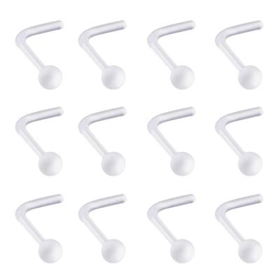 China Wholesale Unisex Clear Acrylic Stud Jewelry Plastic Nose Ring Piercing Nose Ring for sale