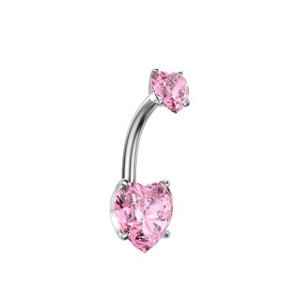 China Romantic Multi Style Zircon Inset 5A Body Jewelry F136 Titanium Alloy Personalized Navel Piercing Ring for sale